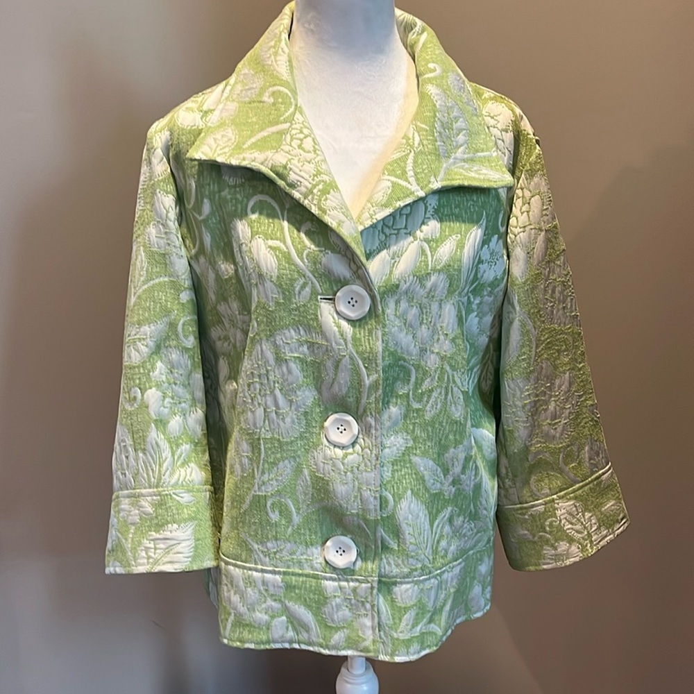 Spring Blazer Floral Boho Jacquard Button-Front Jacket‎ Blazer